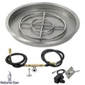 American Fireglass American Fireglass SS-RSPKIT-N-25 25 in. Round Stainless Steel Drop-In Fire Pit Pan with Spark Ignition Kit - Natural Gas SS-RSPKIT-N-25
